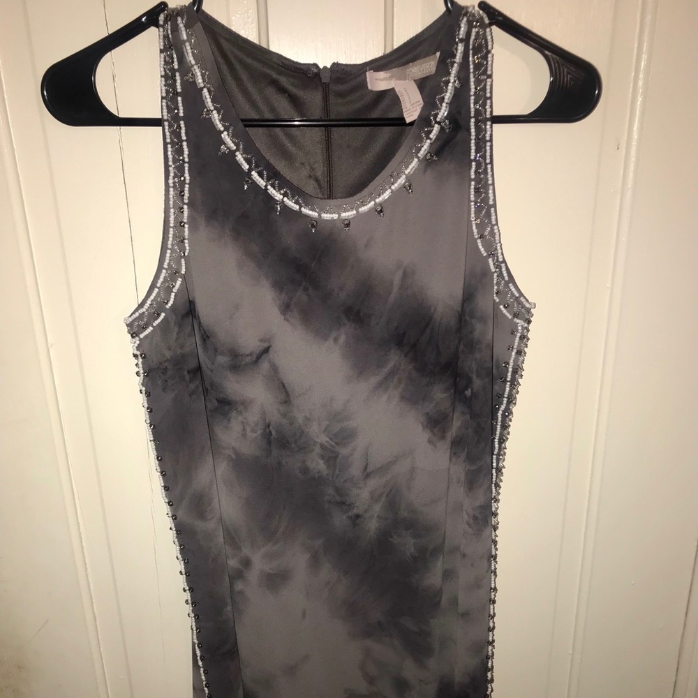 Gray the dye beaded dress